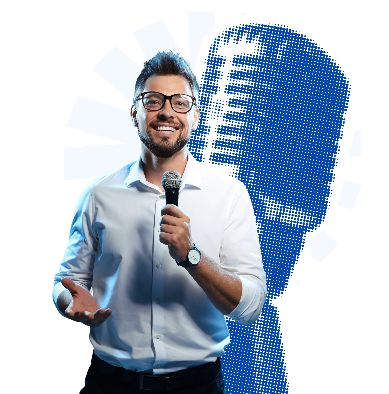 Content creator filming at a home studio