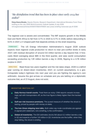 Sample page: investor watchlist of indicators