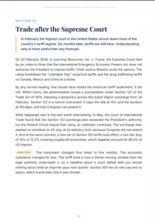 Sample page: analysis of trade policy